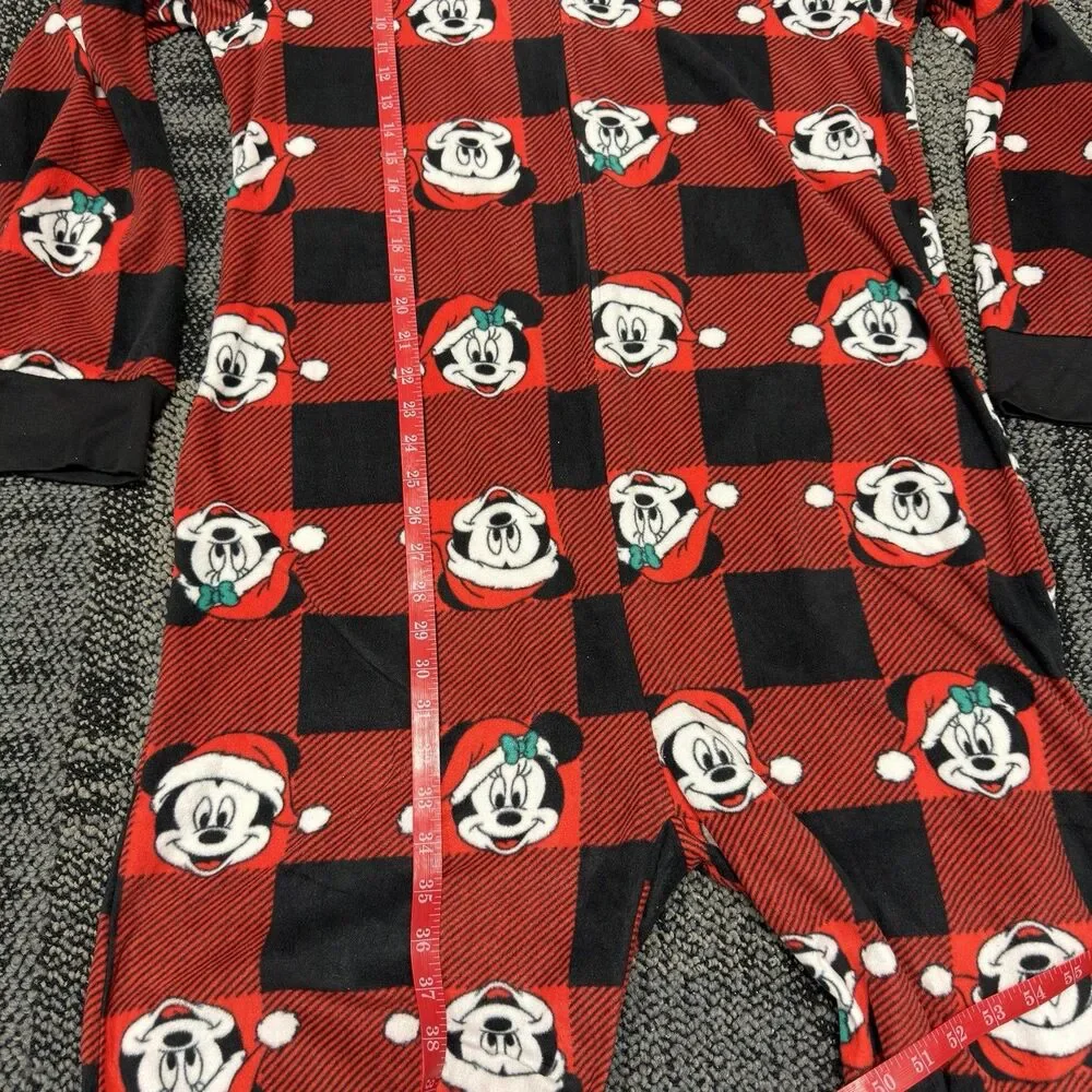Disney Mickey Mouse Buffalo Plaid One Piece Pajamas L NWT - Picture 9 of 11